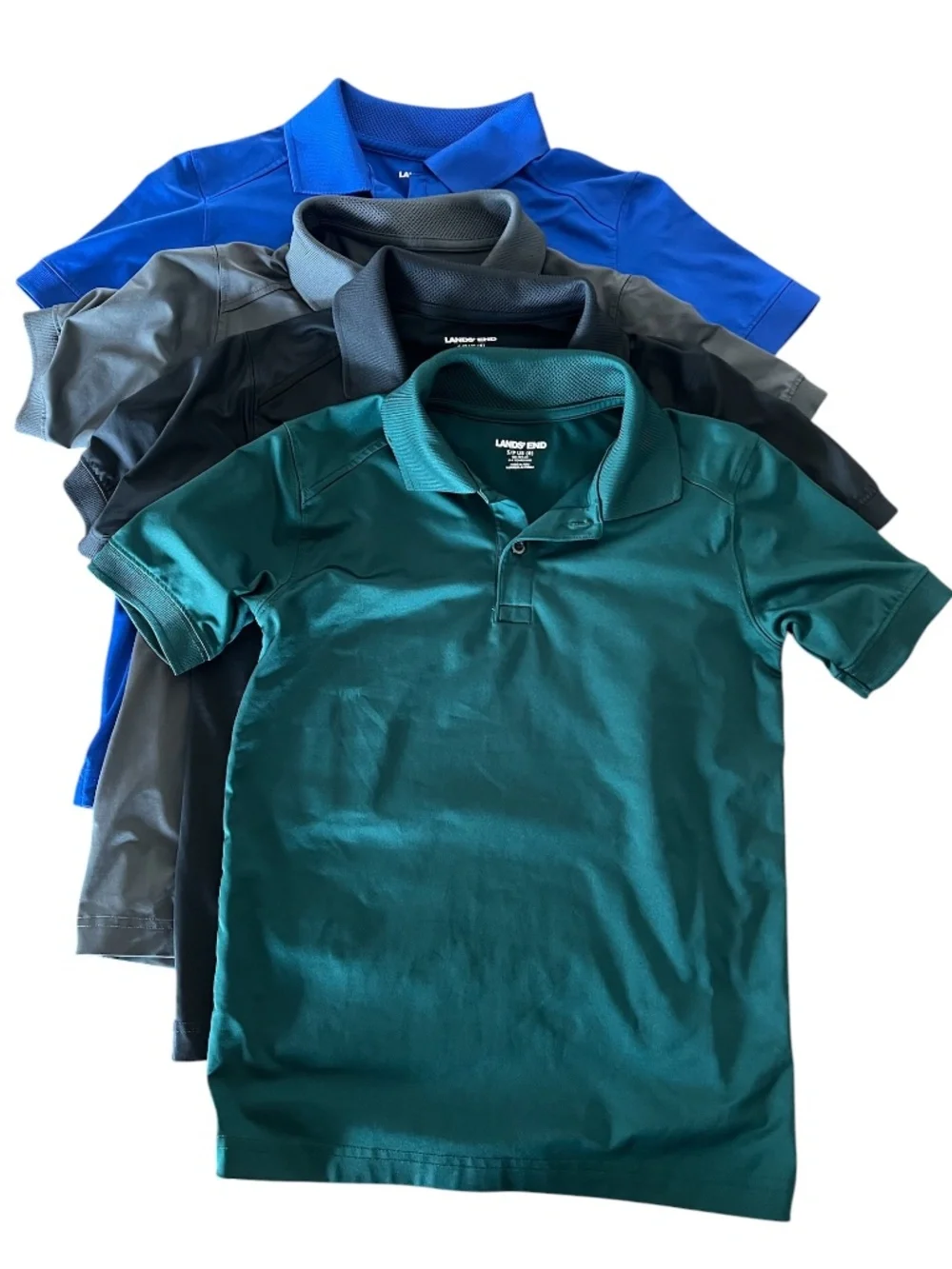 Lands' End Boys School Uniform Polo Bundle-Set of 4 (Size S/8) - Picture 1 of 3